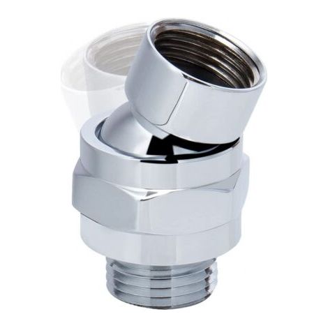 Conexión al brazo de ducha, conector de ducha, junta esférica giratoria de latón ajustable universal G1/2 cromada (1/5)