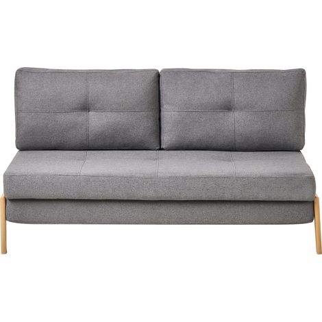 Sofá cama tapizado en tela gris oscuro cojines 2 plazas estilo escandinavo Edland