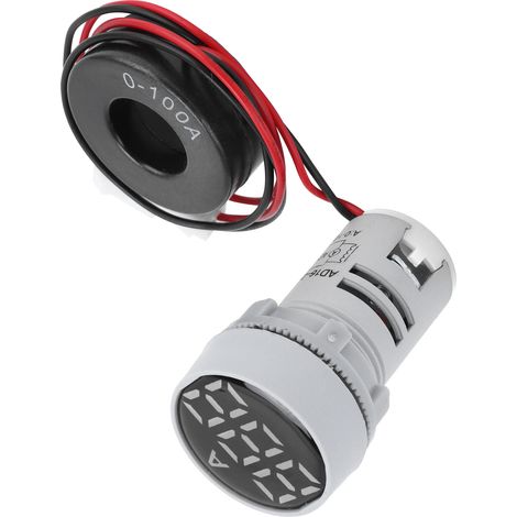 Ampèremètre numérique à cristal, indicateur de signal rond, 220 V CA, AD16-22DSA, blanc (1/5)