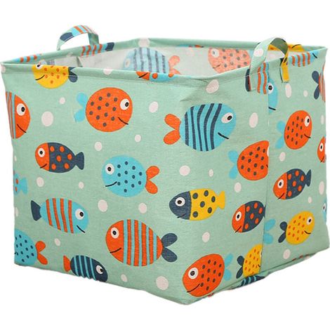 Panier de rangement en coton et lin, collations, articles divers, vêtements, boîte de tri style 3 (1/4)