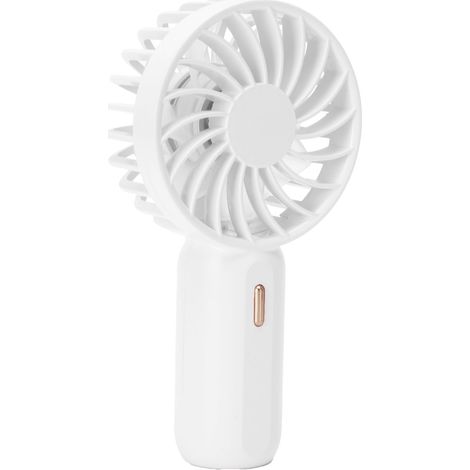 Ventilateur de Poche Rechargeable USB - Ventilateur Personnel Puissant pour Voyage, Bureau et Études (Blanc)