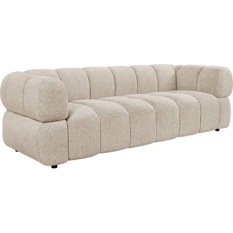 Canapé en tissu beige 3 places Syrel