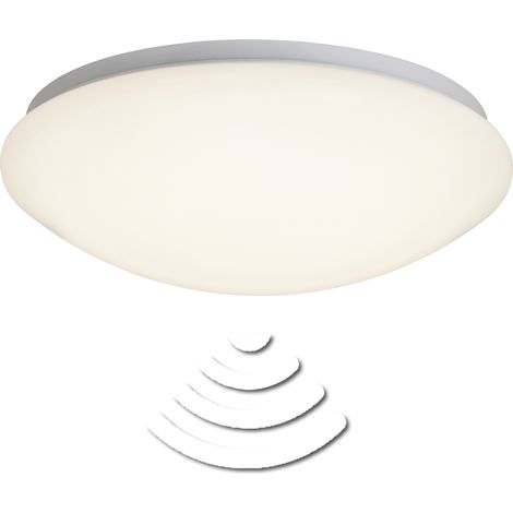 BRILLIANT lampe Fakir Applique et plafonnier LED Détecteur de mouvement 32cm blanc / blanc chaud 1x LED 12W intégrée (SMD), (900lm, 3000K) Échelle A ++ à E Avec détecteur de mouvement régla (1/5)