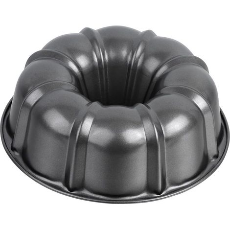 Moule à gâteau rond antiadhésif gris foncé de 26 cm avec tubes cannelés (1/5)