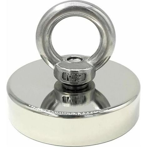 Extrem starker 120-kg-Neodym-Magnet – Leistungsstarke Magnete – Ideal zum Magnetangeln – Ø 60 mm mit Neodym-Öse (1/5)