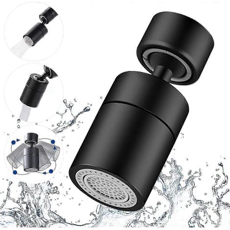 Aérateur de robinet rotatif à 360° - Filtre à bulles réglable sur 2 positions pour robinet de cuisine, avec adaptateur filetage extérieur 22 mm - filetage intérieur 24 mm (1/5)