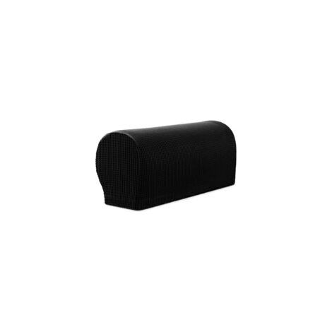 Lot de 4 housses extensibles pour accoudoirs de canapé – Noir – Ensemble de 2 paires (1/4)
