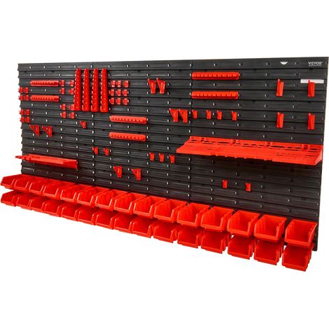 Rangement mural 30 bacs – Organisateur atelier – Panneau + crochets – Pour vis, clous, pièces (1/5)