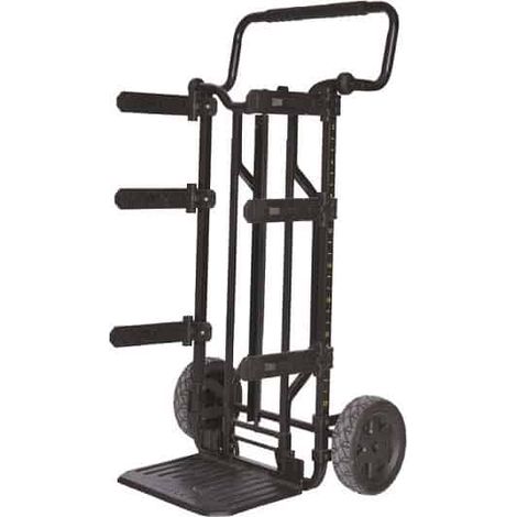 Stanley – Chariot de transport FatMax TOUGHSYSTEM – Roues caoutchouc pleines Ø 216 mm – Cadre tout métal – Plateau rabattable pour stockage