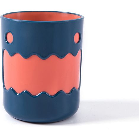 Cute Little Monster Gobelet pour bain de bouche, support réutilisable pour brosse à dents, gobelet de salle de bain, gobelet pour brossage des dents, plastique (1 pièce, bleu) (1/5)