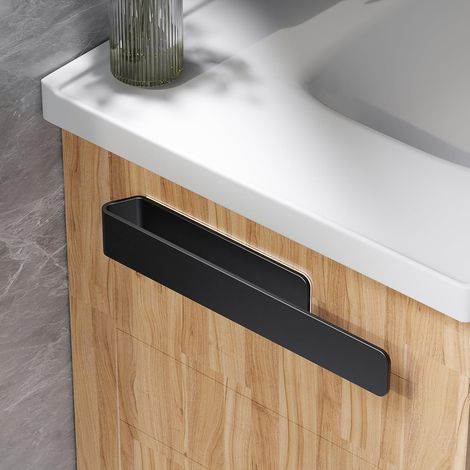 1 Porte-Serviettes Aluminium, Sans Percer, Adhésif, Noir, Pour Salle De Bain (1/5)