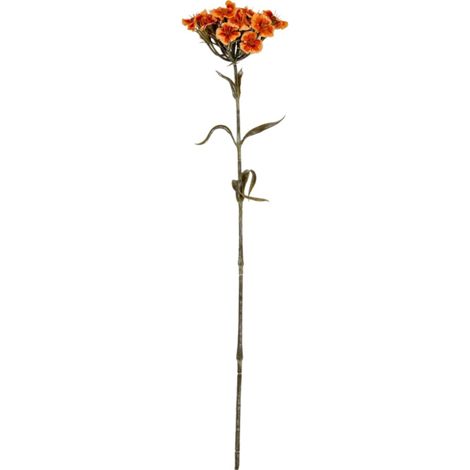 Orange Dianthus Spray Artificial Flower - Plastic - L14 x W14 x H55 cm - Orange