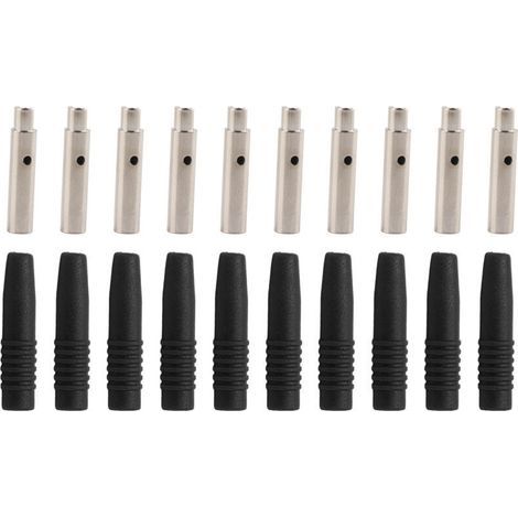 Ulisem 10er-Pack isolierte 2-mm-Bananenstecker mit Schutzhülle für Testgeräte, Schwarz (1/4)