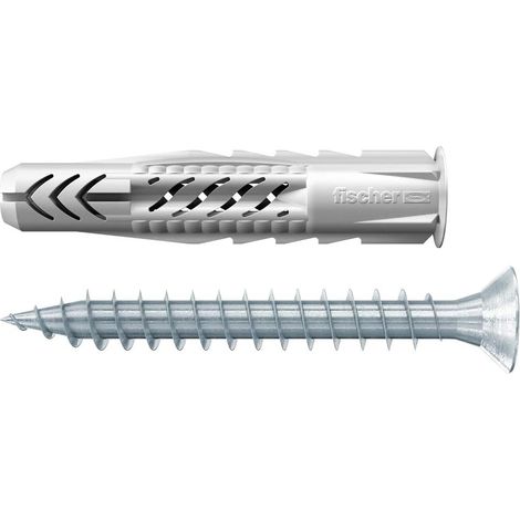 Fischer 542457 cheville avec vis UX, gris, 10 x 60 mm, lot de 20 pieces (1/5)