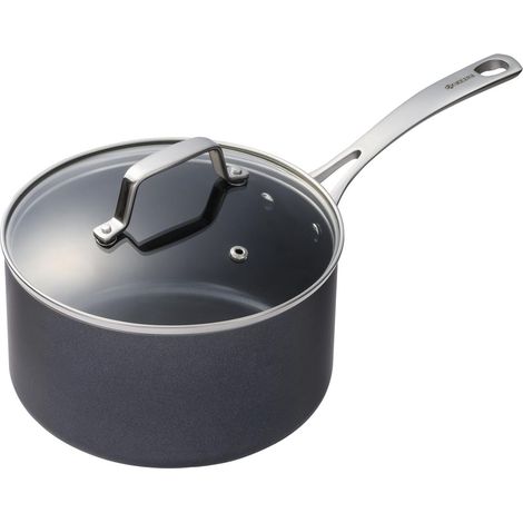 Kyocera Casseruola in ceramica, con rivestimento antiaderente in ceramica, 20 cm, senza PFAS/PTFE, manico in acciaio inox, adatta a tutti i piani cottura, con coperchio in vetro, CSP-08 (1/3)
