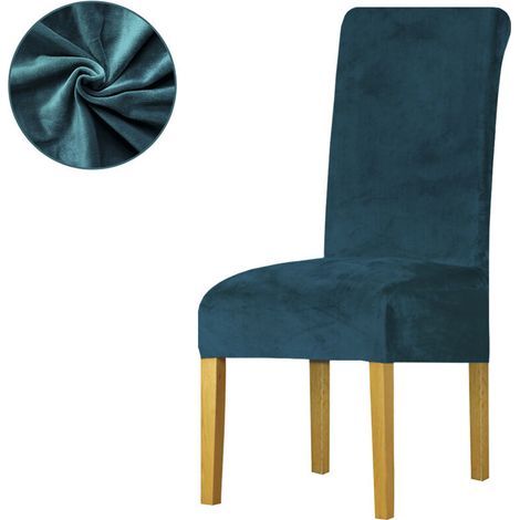 Velvet chair cover, chair cover for home, soft velvet with a silver fox effect (1/3)