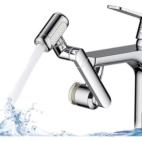 Embout robinet cuisine, 1080° rallonge robinet cuisine 4 modes réglables extension robinet, pour aérateurs pour robinets cuisine et robinets (1/5)