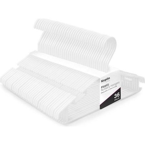 Lot de 36 cintres ronds antidérapants en plastique pour enfants, gain de place