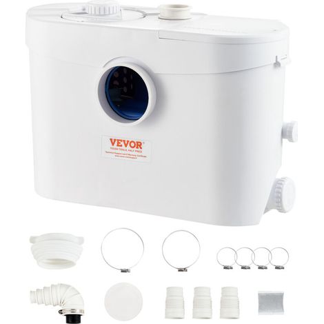 Pompe de macération 700 W – Débit 9600 L/h – Levage 10 m – 3 entrées d'eau pour évacuation eaux usées – Installation facile