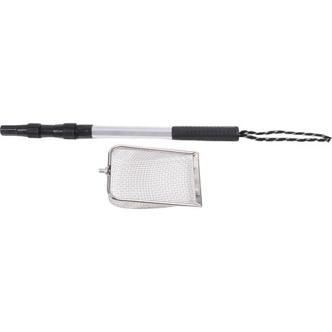 Pala para arena de gatos Toivize con mango telescópico, percha ajustable y superficie metálica antiadherente. (1/5)