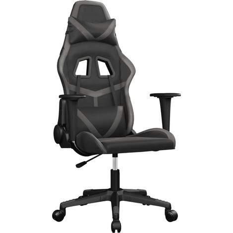 Chaise de jeu,Chaise de bureau de massage Noir et gris Similicuir CFW55564 (1/5)