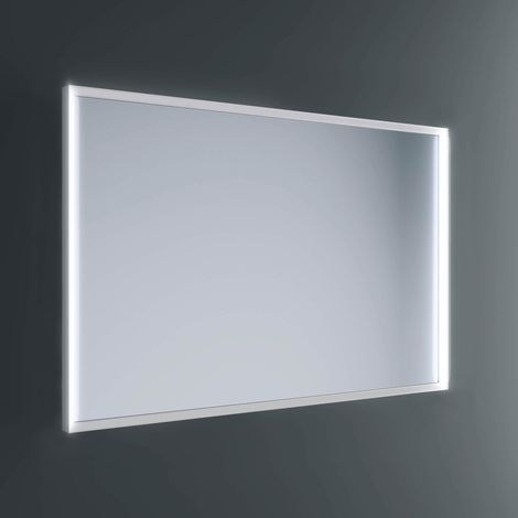 Lineabeta - Specchio LED Pyxis 90x80cm dimmerabile con cornice bianca