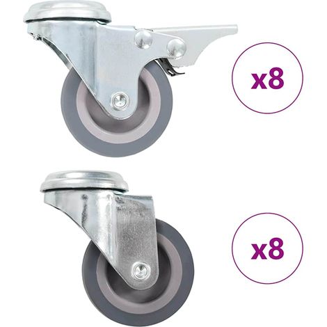 vidaXL 16 pcs Bolt Hole Swivel Casters 50 mm (1/5)
