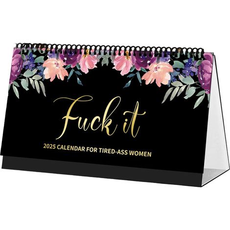Kalender 2025 für gestresste Frauen, „Scheiß drauf“-Wandkalender für gestresste Frauen, witziger Monatskalender, handgefertigter Hängekalender fürs Homeoffice mit Haken, lustige Schimpfwörter