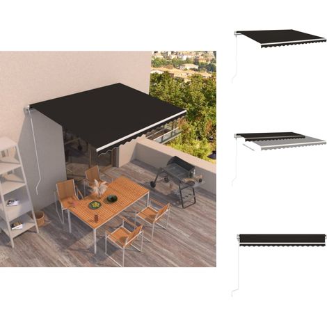 Markisen - Living Markise Automatisch Einziehbar 400x350 cm Anthrazit (1/5)