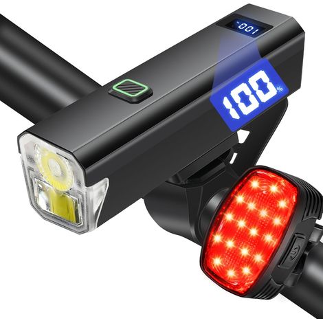 Faro delantero para bicicleta de 6000 lúmenes, recargable por USB-C, de alto brillo, ideal para ciclismo nocturno, con 12+5 modos y resistente al agua. Apto para carretera y montaña. (1/5)