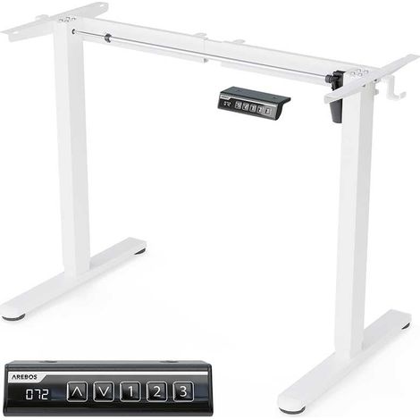 AREBOS Schreibtischgestell Höhenverstellbar Elektrisch, Steh Sitz Tischgestell, Einzelmotor, 70 kg (1/5)