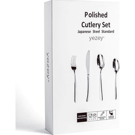 Juego de cubiertos Tsubame Silver de 24 piezas, acero japonés 18/10 SUS304, pulido a mano, acabado brillante. Ideal como regalo. (1/5)