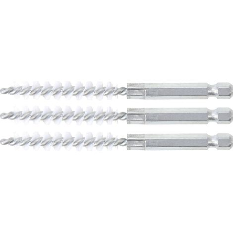 BGS Nylonbürste 9 mm Antrieb Außensechskant 6,3 mm (1/4&quot) 3tlg. - 3078-9-N