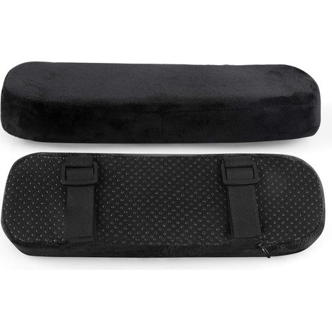 Coussin Pour Accoudoir - 2 Pièces - Mousse Mémoire De Forme Haute Densité - Pour Fauteuil De Bureau Et Chaise Informatique - 25,4 X 8 X 3 Cm (1/5)