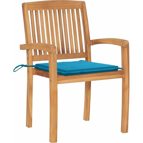 Maison Exclusive - Sillas de jardín 2 uds con cojines madera maci (1/5)