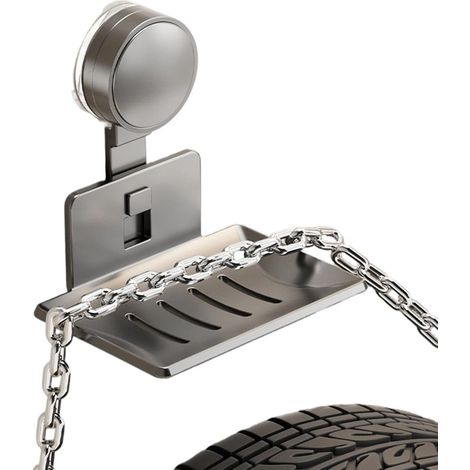Porte-savon à ventouse pour la douche Auto-Drainant Fixation Murale Étanche Support Pour Savon À Ventouse Pour Cuisine, Buanderie, Hôtel, Dortoir, Salle De Sport, Sur Verre, Métal Poli Et Miroir (1/5)