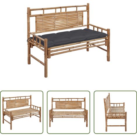 vidaXL Auflage - Gartenbank mit Auflage 120 cm Bambus (1/5)