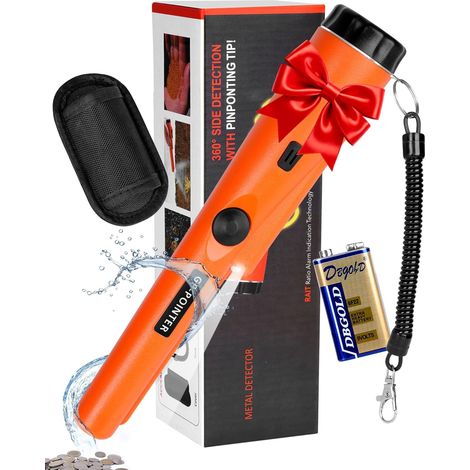 Détecteur de Métaux Pinpointer IP66 Etanche Detecteur Metaux avec éclairage LED/alarme/balayage à 360°/Pile 9 V Metal Detector pour adultes et enfants, idéal pour rechercher pièces, pièces d'or et vis (1/5)