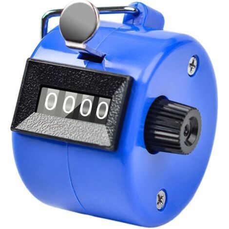 Compteur manuel 1 pièce Compteur à clics à 4 chiffres Compteur manuel mécanique Compteur à clics - bleu (1/4)