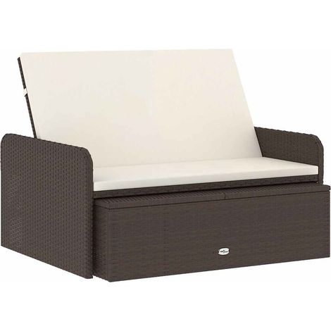 Maison Exclusive - Set Divani da Giardino 2 pz con Cuscini in Polyrattan Marrone (1/5)