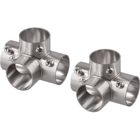 Raccord à bride en acier inoxydable pour tuyaux de 26 mm, raccord tuyau angle droit étagères, serres et meubles (angle 4 voies) - Right angled way (1/4)