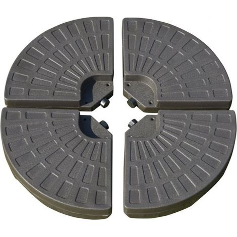 EASYCOMFORT Set 4 Pzi Basamento Ombrellone Decentrato da Giardino con Base a Croce
