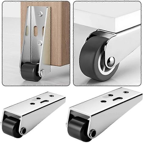 Lot de 2 roulettes latérales robustes pour armoires, tables et meubles. Glissement silencieux et fluide, installation facile, antidérapantes, capacité de charge de 4 cm (1,6 pouce). (1/5)