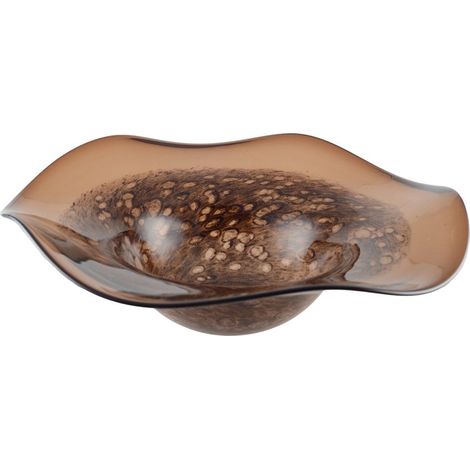 Coupe Décorative en Verre Marron 40 x 40 x 10 cm - Centre de Table et Vide-Poche - PANGIVO