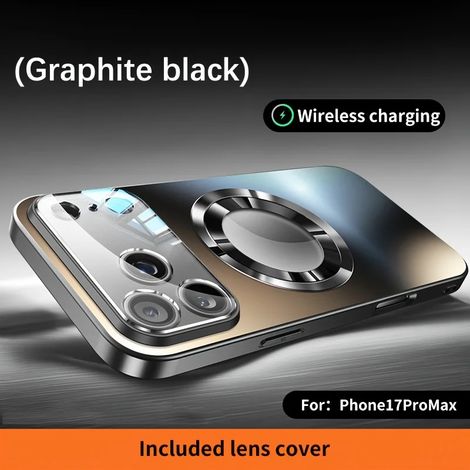 Coque en titane mat pour iPhone 13 Pro (noir), compatible MagSafe, avec lentille en verre.