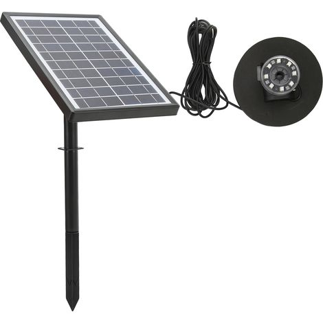 Pompe solaire pour fontaine extérieure, kit avec batterie, LED lumineuse flottante, type séparé DC8V, bassin jardin (1/5)