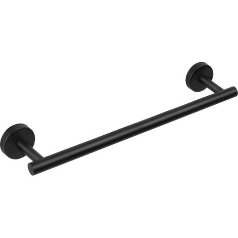 GROOFOO Porte-serviettes en nickel brossé SUS304 Barre de serviettes en acier inoxydable pour salle de bain WC Étagère à serviettes de cuisine,16 pouces Noir (1/5)