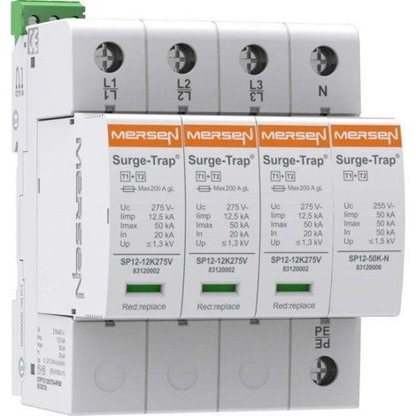 Mersen Limitador de sobretensiones STPT12-12K275V-4P Tipo 1+2