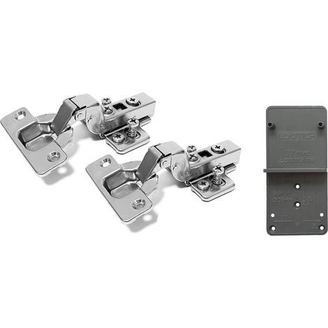 110 Degré Clip Rentrant 35mm Soft Close Charnieres avec Amortisseur Hydraulique Fermeture Automatique Charnière à Amorti pour Armoires de Porte Cuisine Type Européen Lot de 2 (1/5)