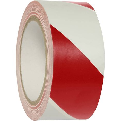 Trade Shop - ULTRABESTÄNDIGES KLEBEBAND BAUSIGNALE WEISS ROT 4,8CM X 20MT -